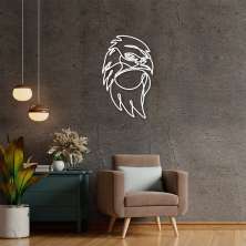 Quadro Escultura Cabeça de Águia One Line 150x91 Branco