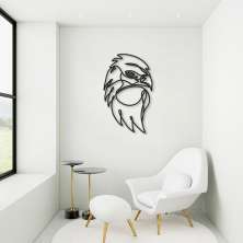 Quadro Escultura Cabeça de Águia One Line 80x48 Preto