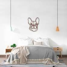 Quadro Escultura Cachorro Bulldog Frances 100x80 Marrom