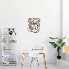 Quadro Escultura Cachorro Bulldog Ingles 100x85 Marrom