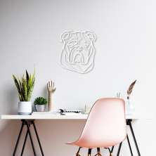 Quadro Escultura Cachorro Bulldog Ingles 150x128 Branco