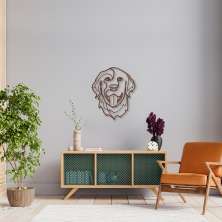 Quadro Escultura Cachorro Golden Retriever 100x82 Marrom