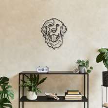 Quadro Escultura Cachorro Golden Retriever 120x99 Preto