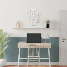 Quadro Escultura Cachorro Labrador One Line 120x102 Branco