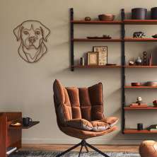 Quadro Escultura Cachorro Labrador One Line 150x128 Marrom