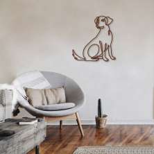 Quadro Escultura Cachorro Vira Lata One Line 150x141 Marrom
