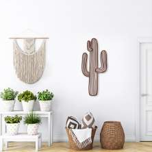 Quadro Escultura Cacto Boho 120x53 Marrom