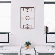 Quadro Escultura Campo de Futebol 100x62 Marrom