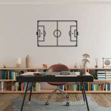 Quadro Escultura Campo de Futebol 150x93 Preto