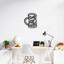 Quadro Escultura Caneca de Cerveja Frase 100x85 Preto