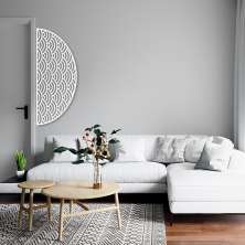 Quadro Escultura Canto Oriental Waves 120x49 Branco