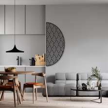 Quadro Escultura Canto Oriental Waves 120x49 Preto