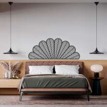 Quadro Escultura Canto Petalas Boho 60x24 Preto
