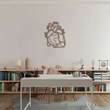 Quadro Escultura Coração 60x48 Marrom