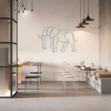Quadro Escultura Corpo Elefante One Line 100x66 Cinza
