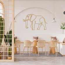Quadro Escultura Corpo Elefante One Line 150x99 Areia