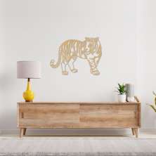 Quadro Escultura Corpo Tigre One Line 150x111 Areia