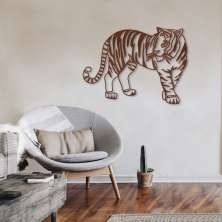 Quadro Escultura Corpo Tigre One Line 150x111 Marrom