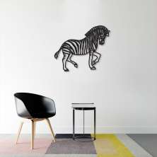 Quadro Escultura Corpo Zebra One Line 100x82 Preto