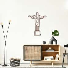 Quadro Escultura Cristo Redentor RJ 120x95 Marrom