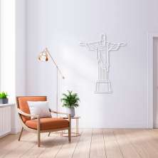 Quadro Escultura Cristo Redentor RJ 150x119 Branco