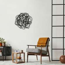 Quadro Escultura Emaranhado 150x142 Preto
