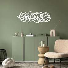 Quadro Escultura Emaranhado Horizontal 200x70 Branco