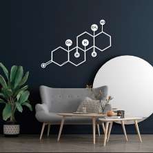 Quadro Escultura Fórmula Hormônio Testosterona 100x67 Branco