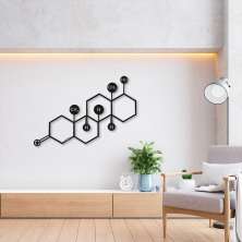 Quadro Escultura Fórmula Hormônio Testosterona 120x81 Preto