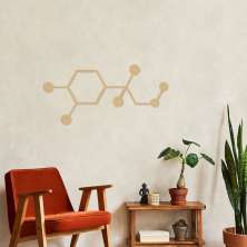 Quadro Escultura Fórmula Química Adrenalina 80x38 Areia