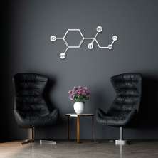Quadro Escultura Fórmula Química Adrenalina 80x38 Branco