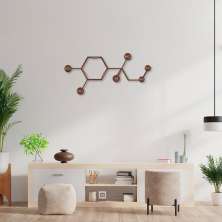 Quadro Escultura Fórmula Química Adrenalina 80x38 Marrom