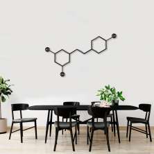 Quadro Escultura Fórmula Química Vinho 150x90 Preto