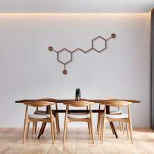Quadro Escultura Fórmula Química Vinho 60x36 Marrom