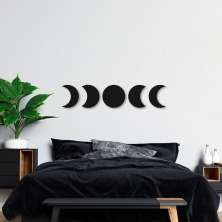 Quadro Escultura Fases da Lua 30x135 Preto
