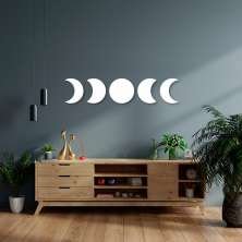 Quadro Escultura Fases da Lua 60x271 Branco