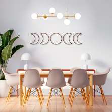Quadro Escultura Fases da Lua Clean 45x203 Marrom