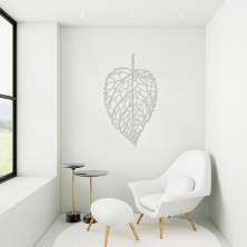 Quadro Escultura Folha Reticulada 100x58 Cinza