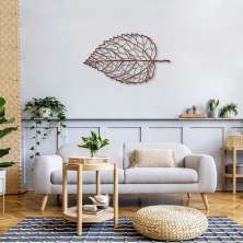 Quadro Escultura Folha Reticulada 80x46 Marrom