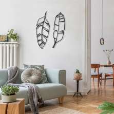 Quadro Escultura Folhas Tropicais 150x126 Preto
