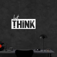 Quadro Escultura Frase Just Think 150x87 Branco