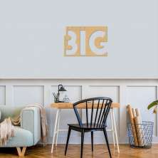 Quadro Escultura Frase Think Big 80x56 Areia