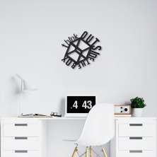 Quadro Escultura Frase Think Outside the Box 80x74 Preto