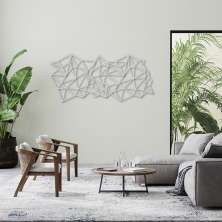 Quadro Escultura Gravidade Poligonal H 200x90 Cinza