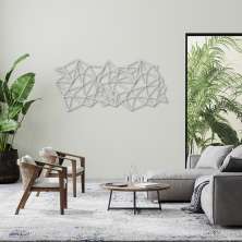 Quadro Escultura Gravidade Poligonal H 80x37 Cinza