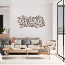 Quadro Escultura Gravidade Poligonal H 80x37 Marrom