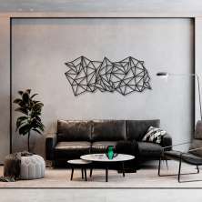 Quadro Escultura Gravidade Poligonal H 80x37 Preto