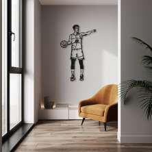 Quadro Escultura Jogador de Basquete B 200x126 Preto