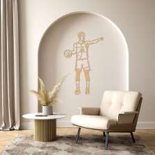 Quadro Escultura Jogador de Basquete B 80x50 Areia