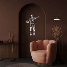 Quadro Escultura Jogador de Basquete B 80x50 Cinza